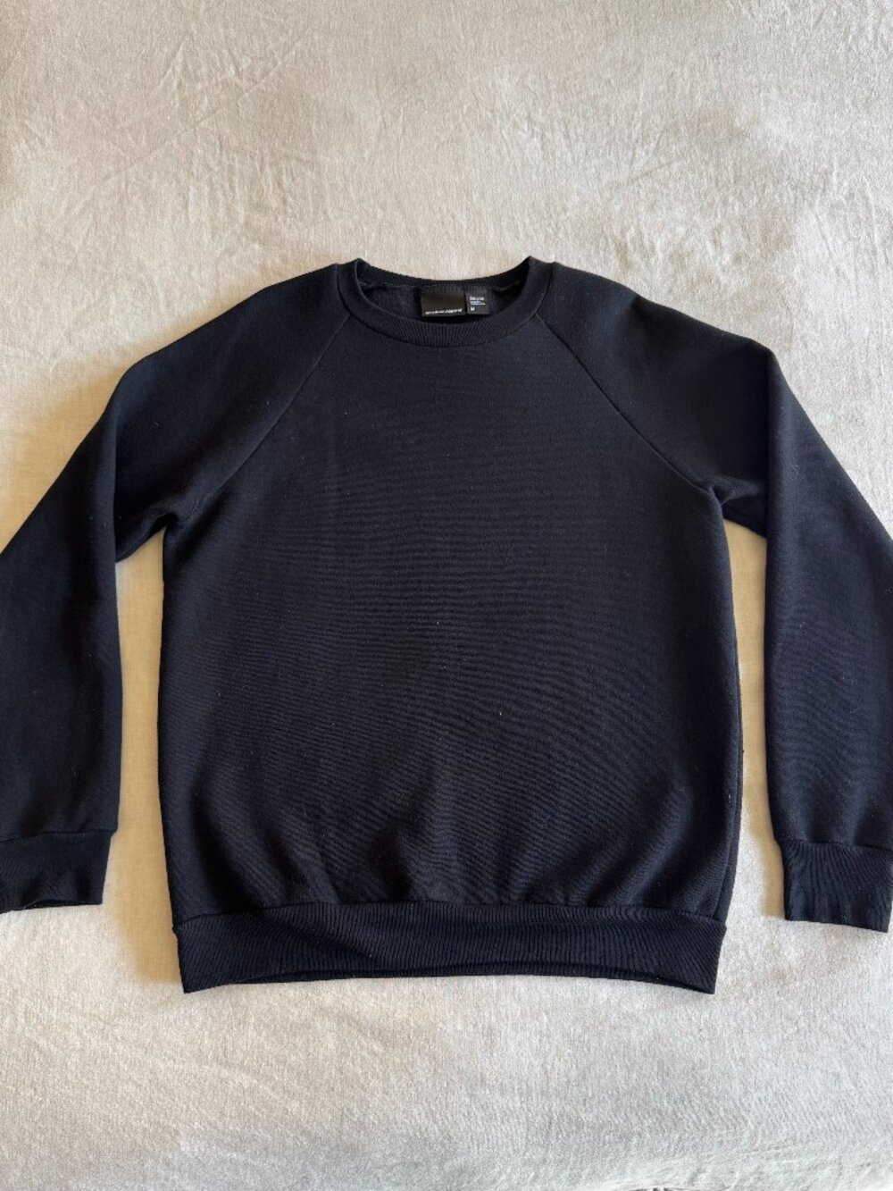 American Apparel Men's Pullover Crewneck Raglan Sweater M Black